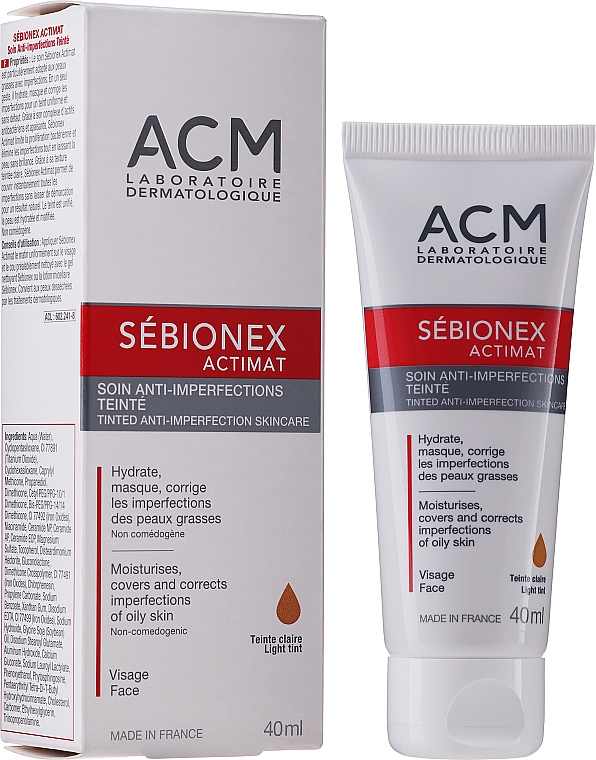 Матуючий крем для обличчя - ACM Laboratoires Sébionex Actimat Tinted Anti-Imperfection Skincare — фото N1