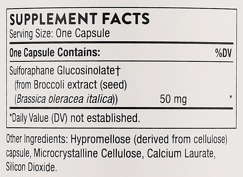 Диетическая добавка "Экстракт брокколи", капсулы - Thorne Research Crucera-SGS Broccoli Seed Extract — фото N3