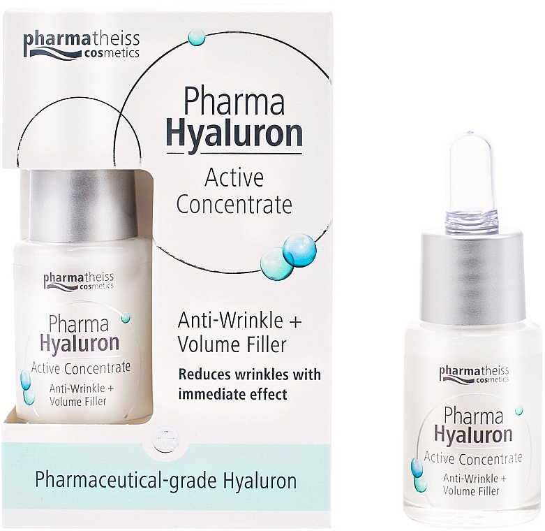 Сыворотка для лица активный гиалурон + упругость - Pharma Hyaluron Pharmatheiss Cosmetics Active Concentrate Anti-wrinkle + Volume Filler