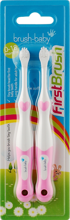 Набір з 2 щіток "Перша зубна щітка", рожева - Brush-Baby
