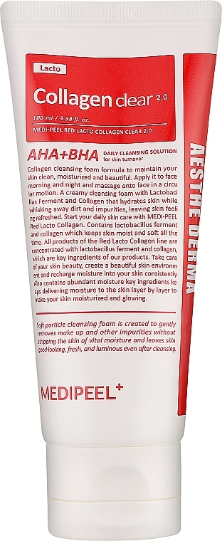 Пенка для умывания с коллагеном и пробиотиками - Medi-peel Red Lacto Collagen Clear 2.0 — фото N1