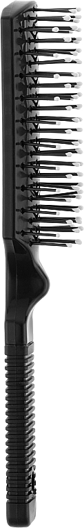 Прямоугольная щетка для волос с резиновой ручкой 499728, черная - Inter-Vion — фото N2