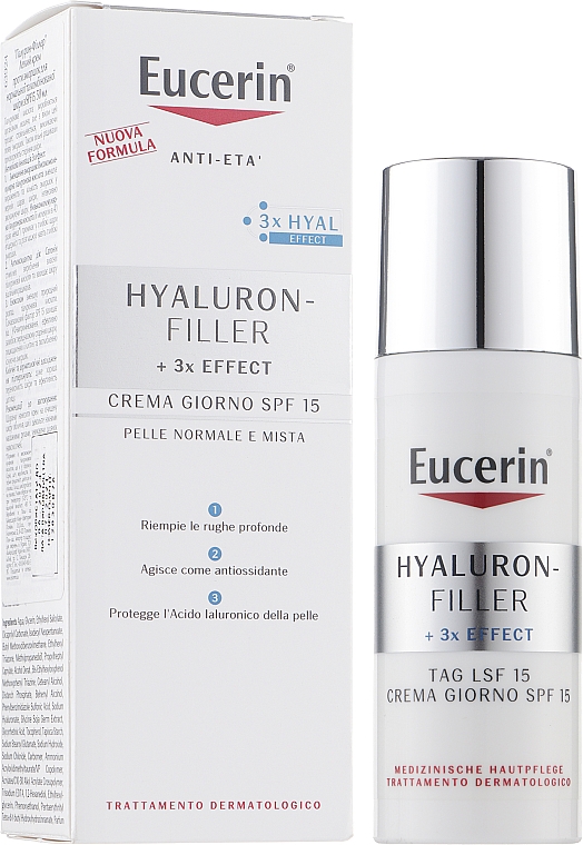 Дневной крем против морщин для нормальной и комбинированной кожи - Eucerin Hyaluron-Filler Day Cream For Combination To Oily Skin