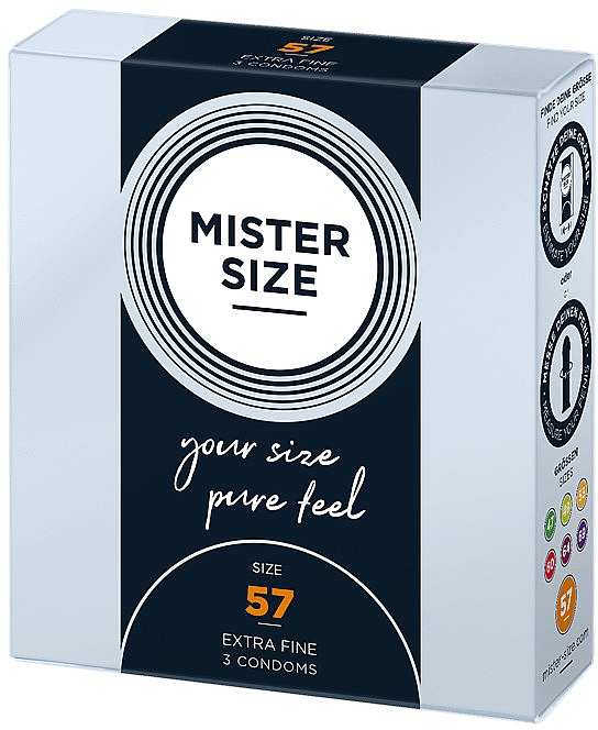 Презервативи латексні, розмір 57, 3 шт. - Mister Size Extra Fine Condoms — фото N3