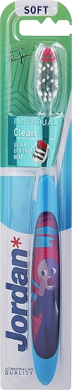 Мягкая зубная щетка, голубая маска - Jordan Individual Clean Soft — фото N1