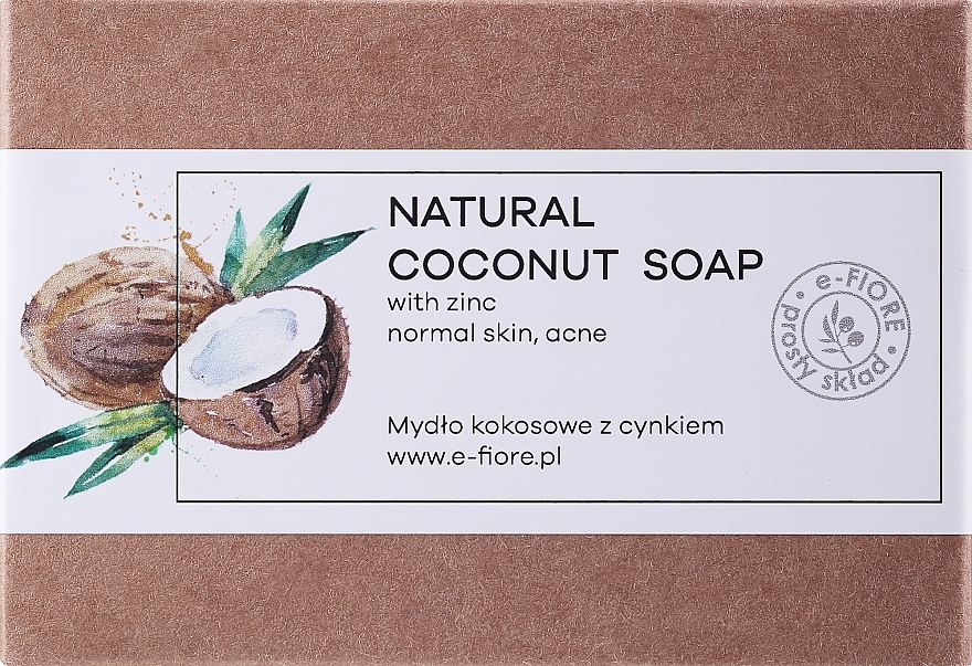 Натуральне цинкове мило з кокосовим маслом - E-Fiore Natural Zinc Soap With Coconut Oil — фото N1