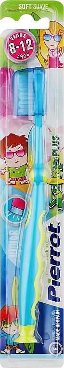 Детская зубная щетка "Юниор Плюс", салатово-бирюзовая - Pierrot Junior Plus Soft