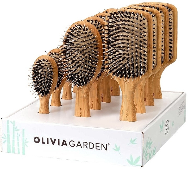 Набір щіток для волосся, 12 шт. - Olivia Garden Bamboo Touch Combo Display — фото N1