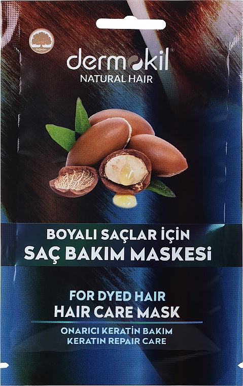 Маска для волос с аргановым маслом - Dermokil Argan And Herbal Keratan Natural Hair Mask (саше) — фото N1