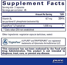 Диетическая добавка "L-триптофан", капсулы - Pure Encapsulations L-Tryptophan — фото N2