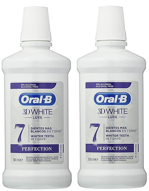 Набор - Oral-b 3D White Luxe Perfection (mouthwash/2x500ml) — фото N1