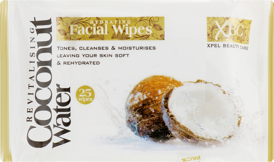 Очищувальні вологі серветки для обличчя - Xpel Marketing Ltd Coconut Water Facial Wipes — фото N1