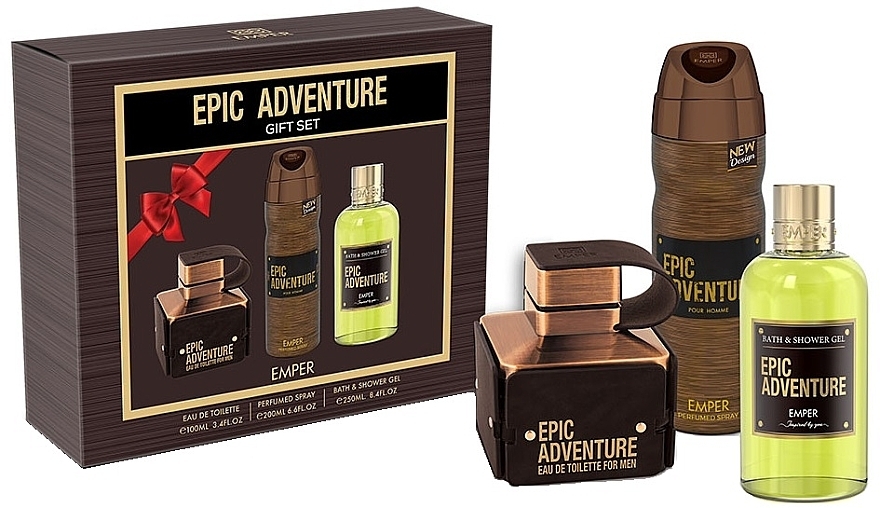 УЦЕНКА Emper Epic Adventure - Набор (edt/100ml + deo/200ml + sh/gel/250ml) * — фото N1