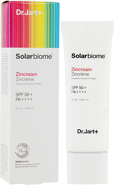 Гипоаллергенный солнцезащитный крем для лица - Dr. Jart+ SolarBiome ZinCream SPF 50+ PA++++