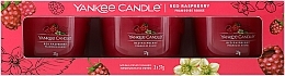 Набор ароматических свечей "Красная малина" - Yankee Candle Red Raspberry (candle/3x37g) — фото N1