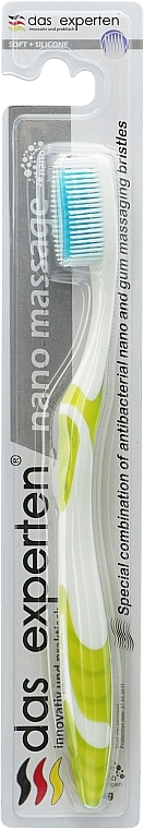 Зубна щітка "Nano-масаж", м'яка, салатова - Das Experten — фото N2