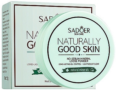 Мінеральна пудра для жирної шкіри, із м'ятою - Sadoer Naturally Good Skin — фото N1