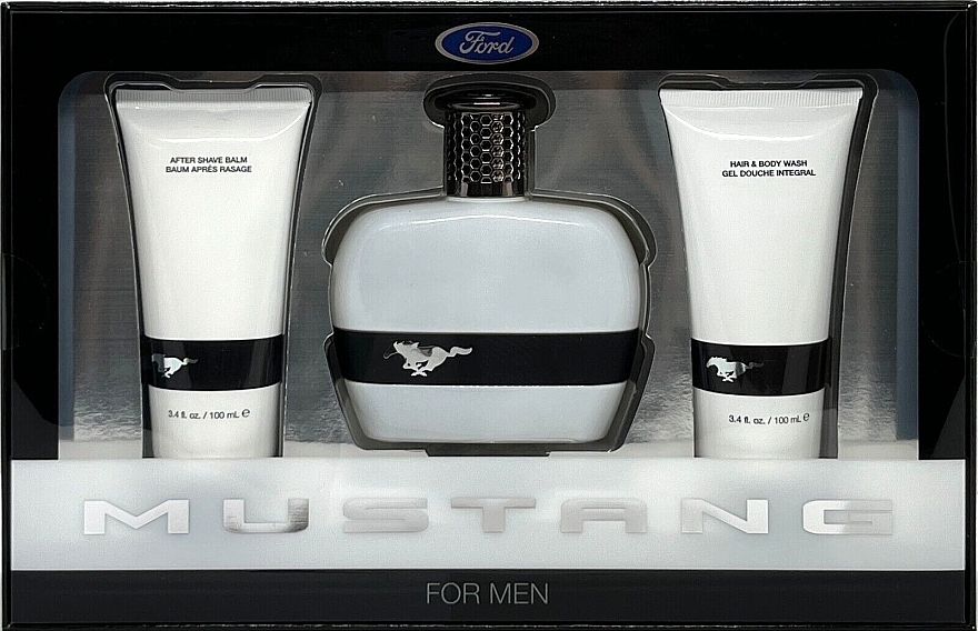 Ford Mustang White - Набір (edt/100ml + ash/balm/100ml + sh/gel/100ml) — фото N1