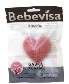 Спонж для умывания, сердце "Роза" - Bebevisa Konjac Sponge — фото N1