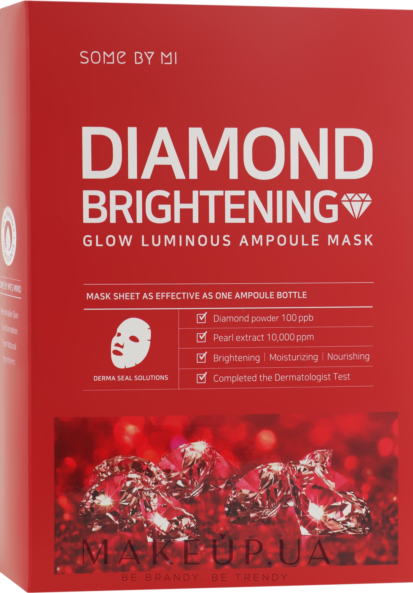 Освітлювальна ампульна маска з алмазною пудрою - Some By Mi Diamond Brightening Calming Glow Luminous Ampoule Mask — фото 10x25g