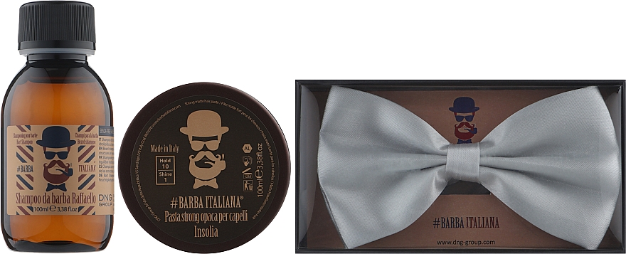 Подарочный набор - Barba Italiana (shm/250ml + oil/100ml + shm/100ml + serum/50ml + bow tie) — фото N2