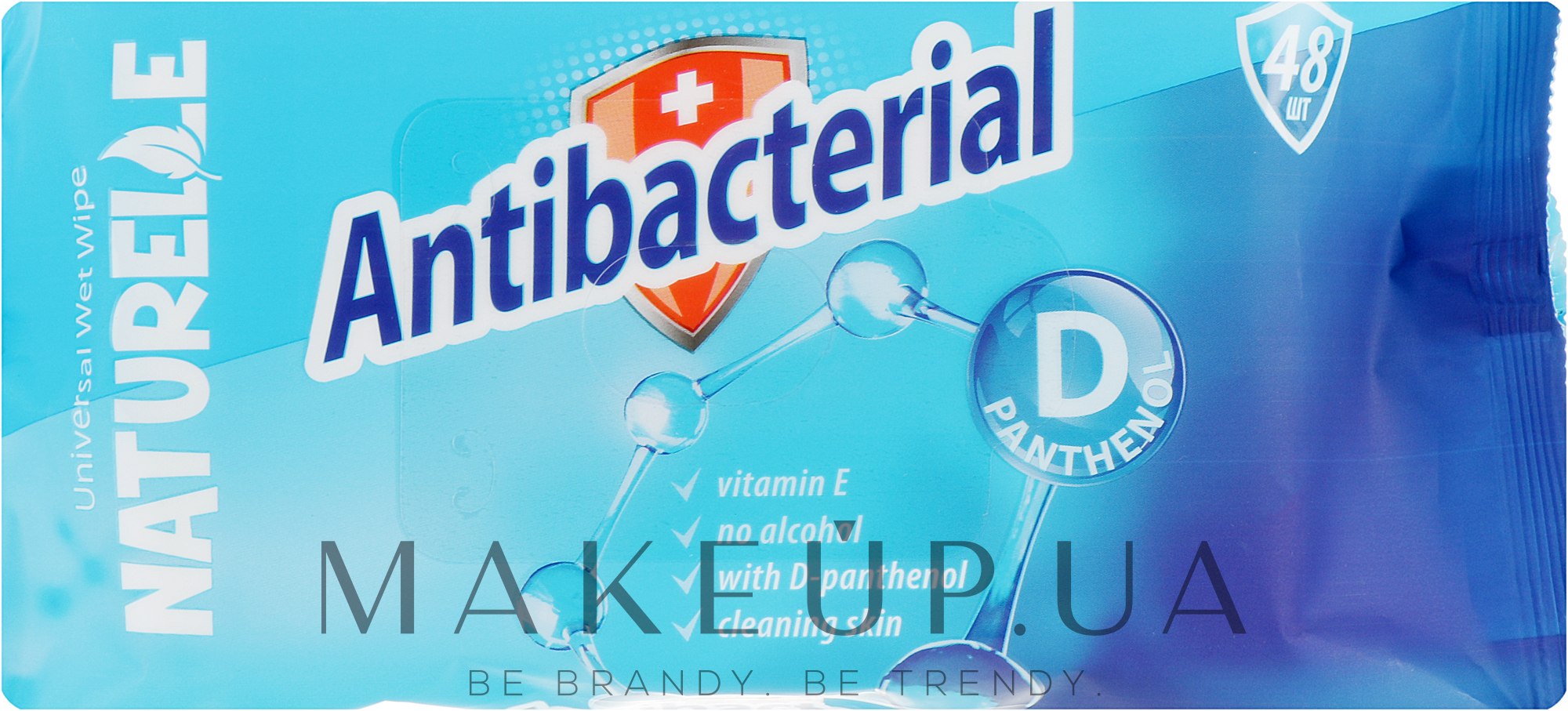 Салфетки влажные "Антибактериальные", 48шт - Naturelle Antibacterial D-Panthenol — фото 48шт