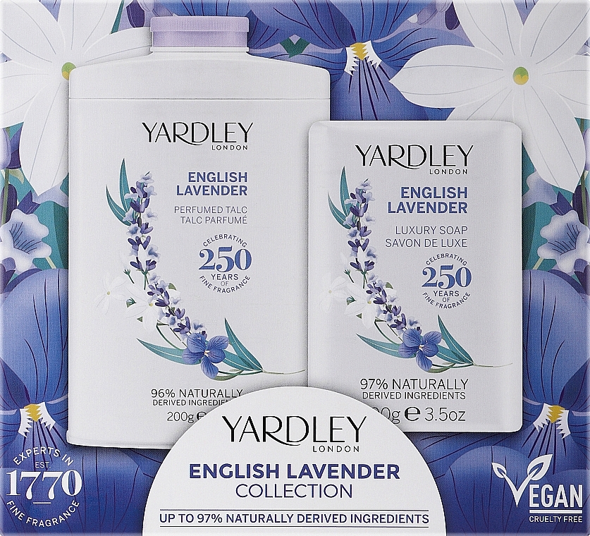 Yardley English Lavender - Набор (talc/200g + soap/100g) — фото N1