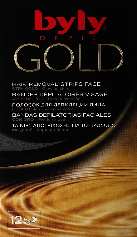 Восковые полоски для депиляции лица с золотом - Byly Depil Gold Hair Removal Strips Face