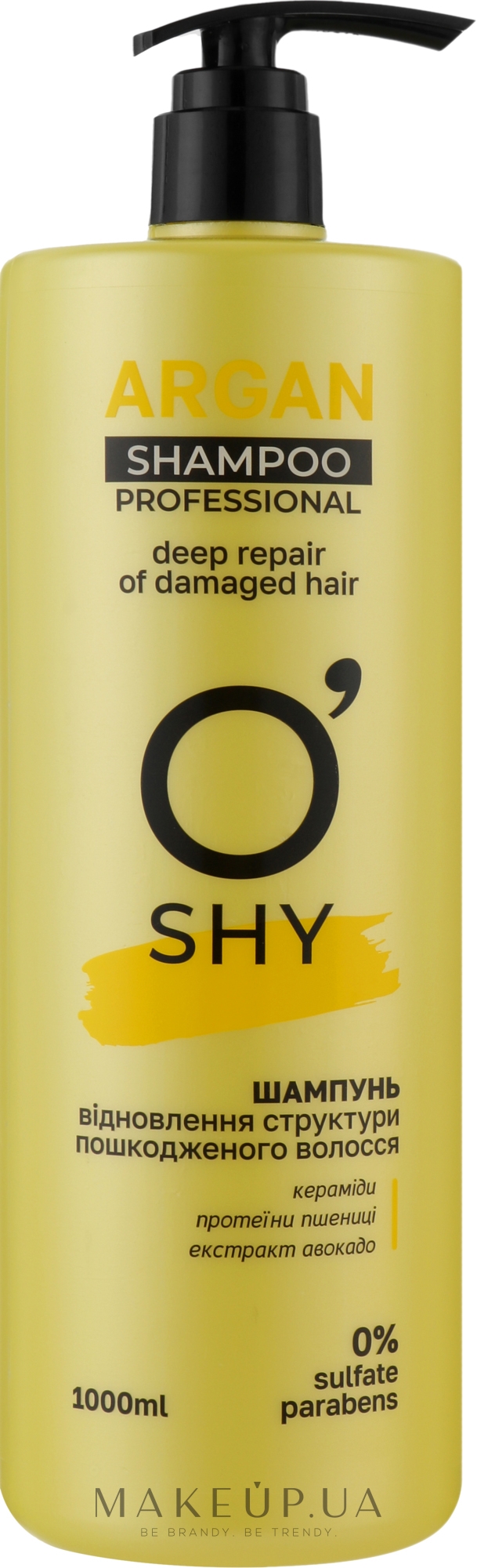 Шампунь "Восстановление структуры поврежденных волос" - O'Shy Argan Professional Shampoo — фото 1000ml