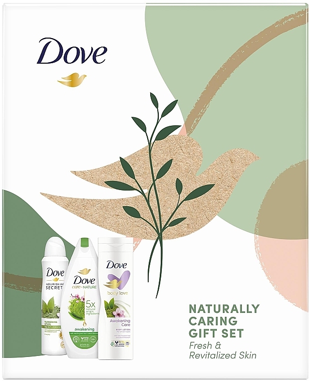 Набор - Dove Awakening Body Care Gift Set (sh/gel/250ml + b/lot/225ml + deo/150ml) — фото N1