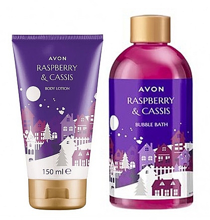 Набор "Малина и черная смородина" - Avon Raspberry & Cassis (bath/250ml + b/lot/150ml) — фото N1