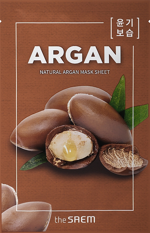 Тканинна маска з натуральними екстрактами "Арганова олія" - The Saem Natural Argan Mask Sheet