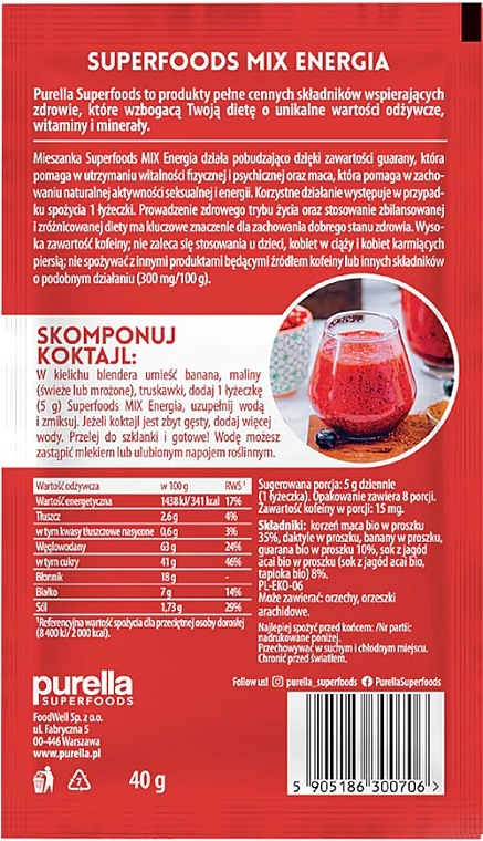 Харчова добавка "Суміш суперфудів для енергії" - Purella Superfoods Mix Energy — фото N2