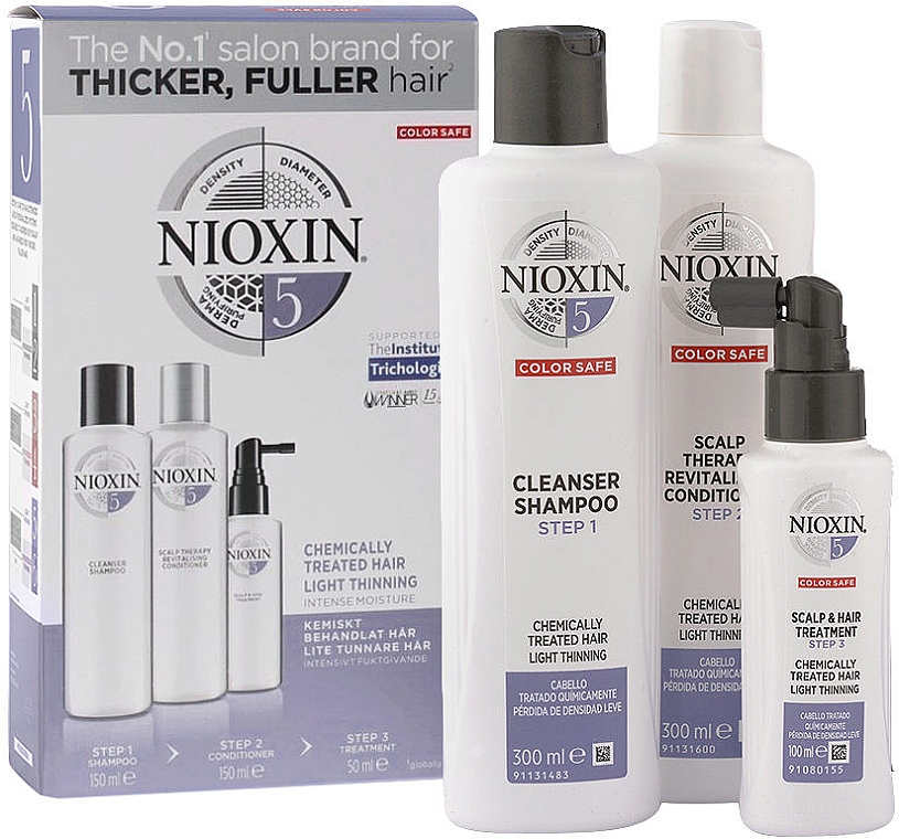 Набор - Nioxin System 5 Loyalty Kit XXL (shmp/300ml + cond/300ml + tret/100ml) — фото N1