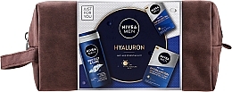 Парфумерія, косметика Набір - NIVEA MEN Hyaluronic Anti-Age Essentials Kit (sh/gel/250ml + ash/balm/100ml + cr/50ml + pouch)