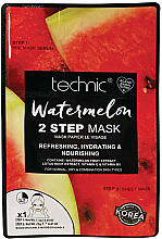 Духи, Парфюмерия, косметика Тканевая маска для лица "Арбуз" - Technic Cosmetics Watermelon 2 Step Face Mask 