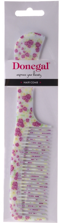 Гребень для волос 21.6 см, 9811, разноцветный в цветы - Donegal Floral Hair Comb — фото N1