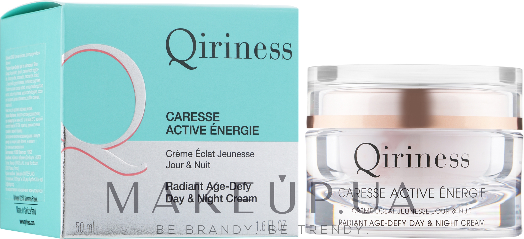 Розгладжувальний крем для обличчя "Енергія і сяйво" - Qiriness Caresse Active Enegie Radiant Age-Defy Day&Night Cream — фото 50ml