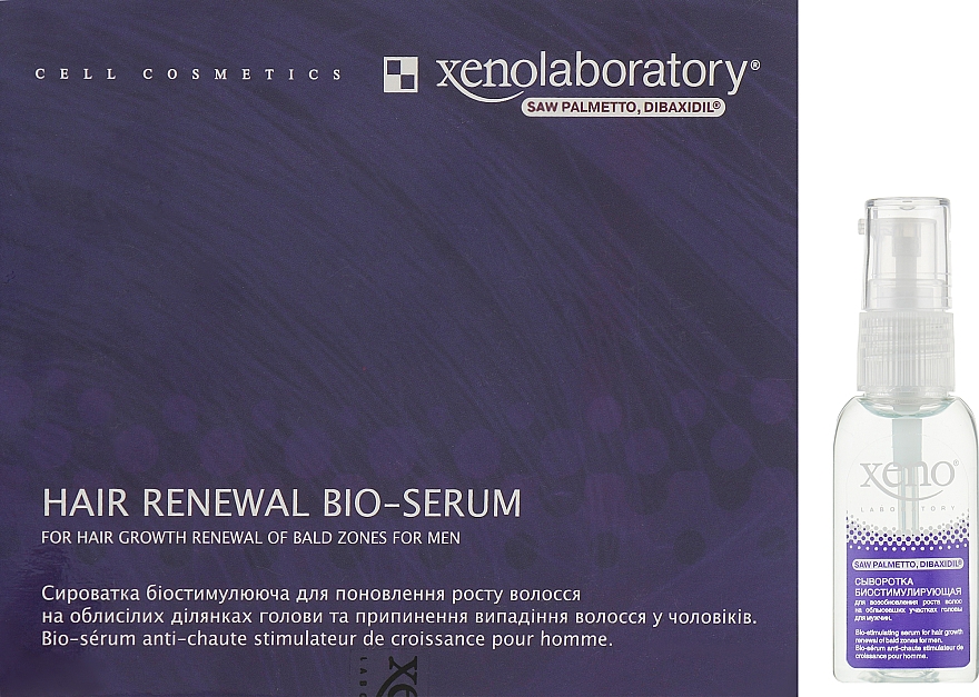 Сверхинтенсивная биостимулирующая сыворотка для предотвращения выпадения и восстановления роста волос у мужчин - Xeno Laboratory Renewal Bio-Serum For Men — фото N1