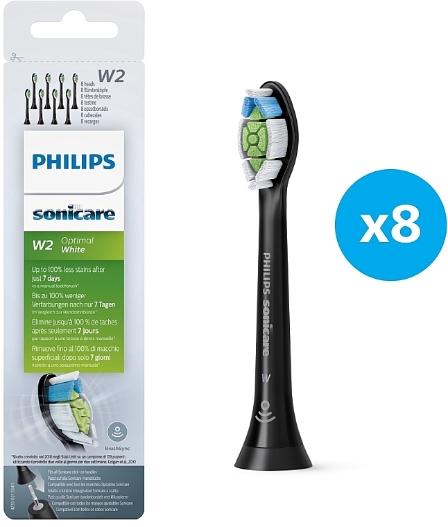 Насадки для зубної щітки HX6068/13 - Philips Sonicare W2 Optimal White HX6068/13 Black — фото N1