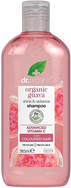 Шампунь для волос "Гуава" - Dr. Organic Organic Guava Shine & Radiance Shampoo — фото N1