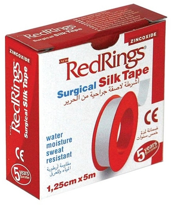 Пластир шовковий у рулоні, 5 м х 1,25 см - RedRings Surgical Silk Tape — фото N1