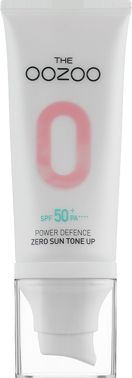 Сонцезахисний крем, що вирівнює текстуру шкіри обличчя - The Oozoo Power Defence Zero Sun Tone-up SPF50 PA++++