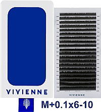 Накладные ресницы "Elite", черные, 20 линий (mix, 0,1, M, 6-10) - Vivienne — фото N1