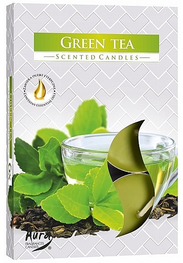 Набір чайних свічок "Зелений чай" - Bispol Green Tea Scented Candles — фото N1
