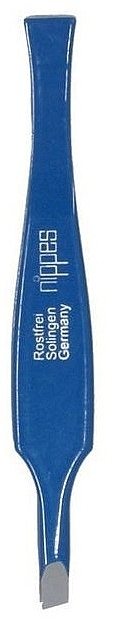 Пинцет скошенный, 8 см, синий - Nippes Solingen Tweezer 757 — фото N1