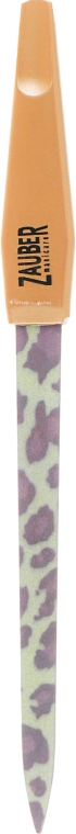 Пилка для ногтей металлическая, 03-025A, салатовая в леопард - Zauber — фото N1