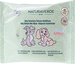 Детские влажные салфетки, 20 шт, леди и бродяга - Naturaverde Baby Disney Bio Delicate Wipes Lady & The Tramp — фото N1