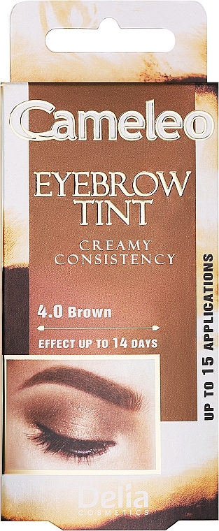 Крем-краска для бровей, коричневая - Delia Eyebrow Tint Cream Cameleo 4.0 Brown — фото N1