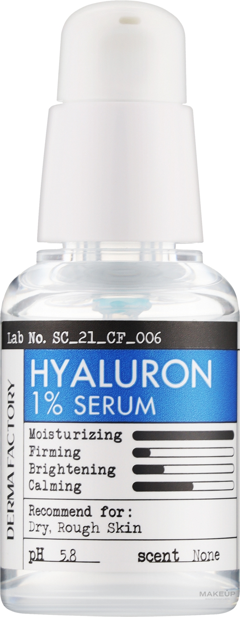 Увлажняющая сыворотка для лица с гиалуроновой кислотой - Derma Factory Hyaluronic Acid 1% Serum — фото 30ml